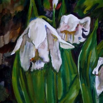 Painting titled "Lys" by Nathalia Chipilova, Original Artwork, Watercolor