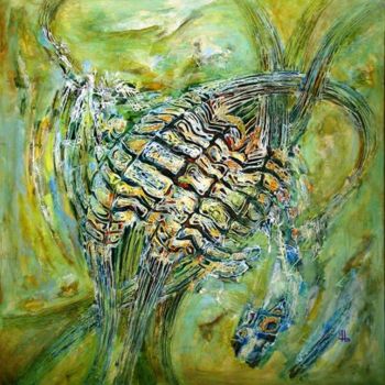 Painting titled "Echinoides" by Traian Stefan Boicescu, Original Artwork, Oil