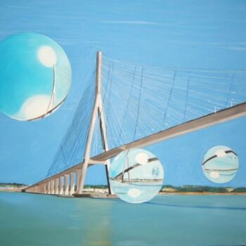 Peinture intitulée "d'une rive à ..." par Manu Surreabulliste, Œuvre d'art originale