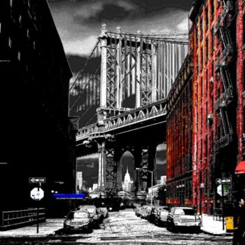Photography titled "brooklyn bridge blu…" by Andre Van Der Kerkhoff, Original Artwork