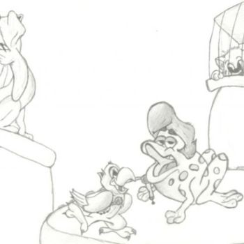Drawing titled "Animal Show" by Teresa Croughen, Original Artwork
