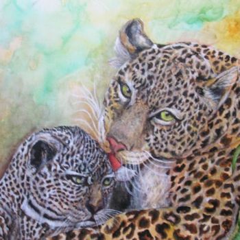 Peinture intitulée "Tendresse excessive" par Ghyslaine De Sevlian, Œuvre d'art originale, Huile