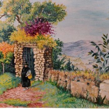 Painting titled "CAMPESINA  CAMINAND…" by Abdenago, Original Artwork