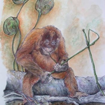 Peinture intitulée "la passion de Titi" par Ghyslaine De Sevlian, Œuvre d'art originale, Huile