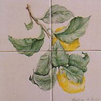 Peinture intitulée "citrons" par Ghyslaine De Sevlian, Œuvre d'art originale, Huile