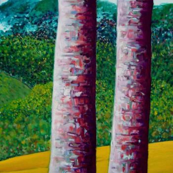 Malarstwo zatytułowany „Two Gum Trees” autorstwa Martin James, Oryginalna praca, Olej