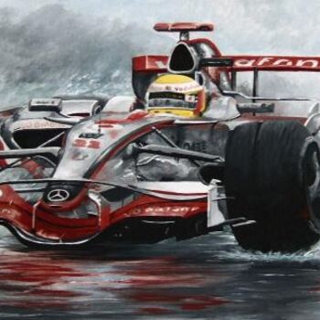 Painting titled "A wet Sunday aftern…" by Davo, Original Artwork, Oil