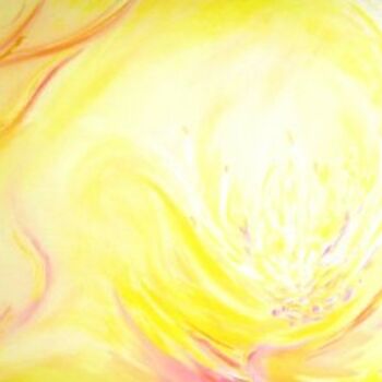 Peinture intitulée "fleur de lotus" par Nanou, Œuvre d'art originale, Huile