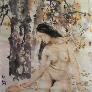 Painting titled "中国古代学童1" by Zhi Yong Mao, Original Artwork