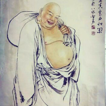 Schilderij getiteld "中国古代学童9" door Zhi Yong Mao, Origineel Kunstwerk