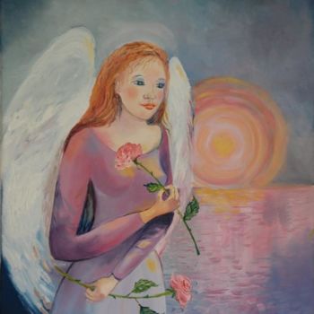 Peinture intitulée "ange de l'ouest" par Nanou, Œuvre d'art originale, Huile