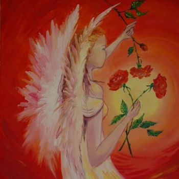 Peinture intitulée "ange du sud" par Nanou, Œuvre d'art originale, Huile