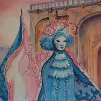 Peinture intitulée "l'oiseau-lyre" par Nanou, Œuvre d'art originale, Huile