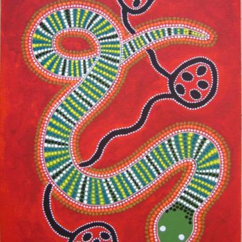 Peinture intitulée "Snake and eggs" par Jean Louis Jabalé, Œuvre d'art originale