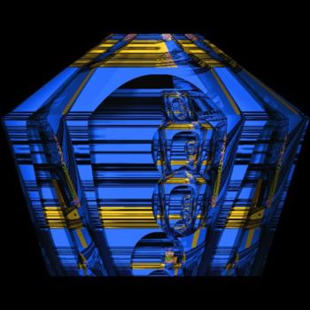 Digital Arts titled "Blue Hexagon" by Cherie Hanson, Original Artwork