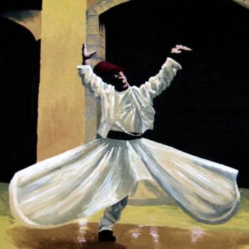 Painting titled "Whirling Dervish" by Davo, Original Artwork