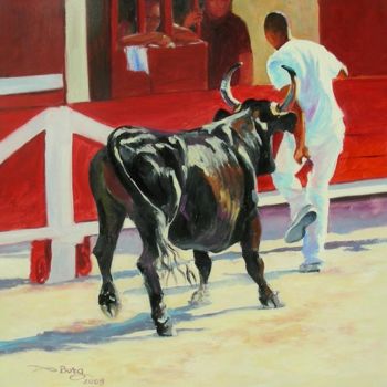 Peinture intitulée "razeteur 2" par Agnès Borg-Burglen, Œuvre d'art originale, Huile