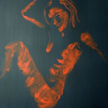 Painting titled "Femme assise" by Fabien Lheuillier, Original Artwork