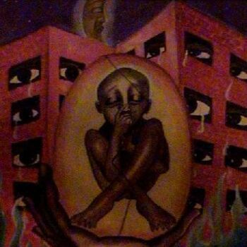 Painting titled "another baby born i…" by Helene, Original Artwork