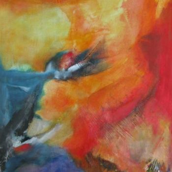 Ζωγραφική με τίτλο "Mon ange bleu" από Marcel Gris, Αυθεντικά έργα τέχνης, Λάδι