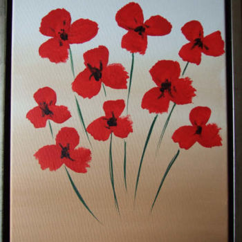 Ζωγραφική με τίτλο "New Poppies" από Richard Mangold, Αυθεντικά έργα τέχνης, Λάδι