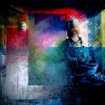 Painting titled "Femme songeuse" by Anne Vincent-Rohaut, Original Artwork