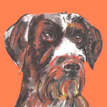 Zeichnungen mit dem Titel ""Hunting dog" A Lim…" von Jb Studio, Original-Kunstwerk, Pastell