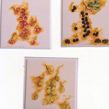Peinture intitulée "FRUITS ETE" par Ghyslaine De Sevlian, Œuvre d'art originale, Huile