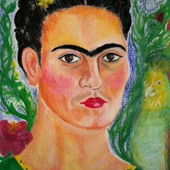 Peinture intitulée "Portrait de Frida K…" par Cindy Millet, Œuvre d'art originale, Huile