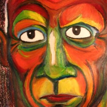 Peinture intitulée "Le regard de Pablo…" par Cindy Millet, Œuvre d'art originale, Huile