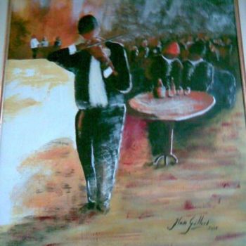 Peinture intitulée "Violonniste" par Jean-Louis Gaillard, Œuvre d'art originale, Acrylique Monté sur Châssis en bois