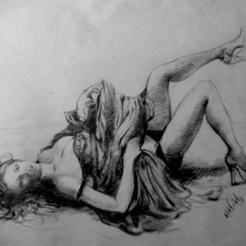 Painting titled "Pose06" by Kishore Singh, Original Artwork