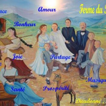 Peinture intitulée "le ptit bonheur vou…" par Nanou, Œuvre d'art originale