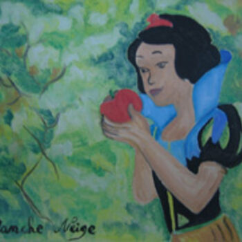 Ζωγραφική με τίτλο "Blanche Neige" από Josette Bourgeois, Αυθεντικά έργα τέχνης