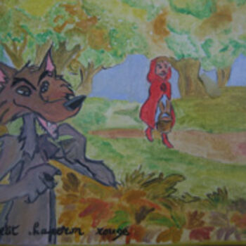 Peinture intitulée "Le Petit Chaperon R…" par Josette Bourgeois, Œuvre d'art originale