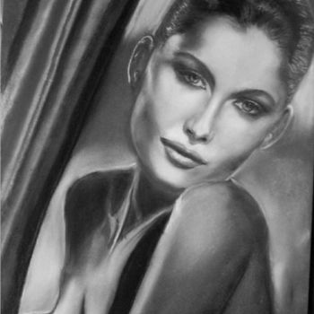 Painting titled "Portrait de Laetitia" by Sim13, Original Artwork