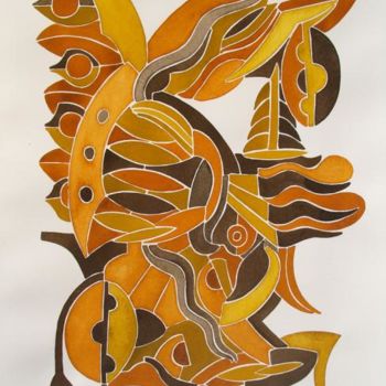 Painting titled "Phoenix" by Ulli Heupel, Original Artwork, Oil