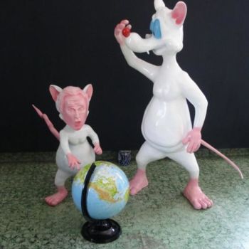 Painting titled "pinky and the bush.…" by Lugas, Original Artwork
