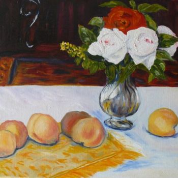 Peinture intitulée "Nature Morte d'aprè…" par Mog, Œuvre d'art originale, Huile