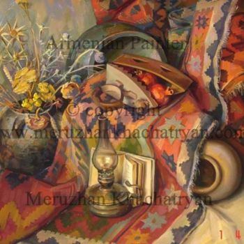 Ζωγραφική με τίτλο "Still-life with the…" από Meruzhan Khachatryan, Αυθεντικά έργα τέχνης, Λάδι
