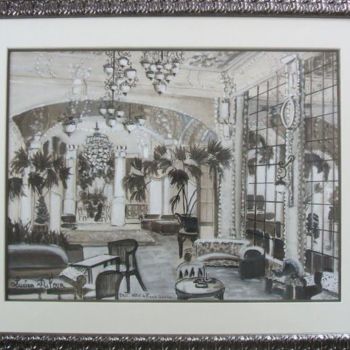Peinture intitulée "E53 . Hall de l'Hot…" par Lucien Dufour, Œuvre d'art originale, Huile