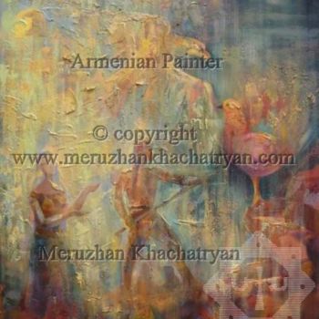 Ζωγραφική με τίτλο "I am a falcon with…" από Meruzhan Khachatryan, Αυθεντικά έργα τέχνης, Λάδι