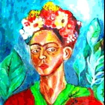 Painting titled "Frida Kahlo" by Chicana Artist.... Ruth Olivar Millan, Original Artwork, Other