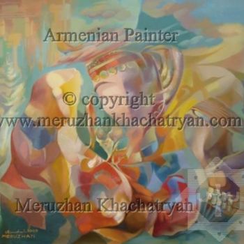 Ζωγραφική με τίτλο "The artist has died…" από Meruzhan Khachatryan, Αυθεντικά έργα τέχνης, Λάδι