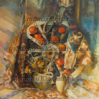 Painting titled "The Armenian still-…" by Meruzhan Khachatryan, Original Artwork, Oil