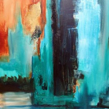 Peinture intitulée "les ors et le blé" par Noëlle Dauby, Œuvre d'art originale, Huile