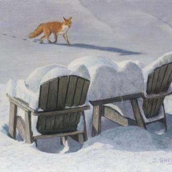 Pintura intitulada "A Quite Winter Day" por James Sheehy, Obras de arte originais, Óleo
