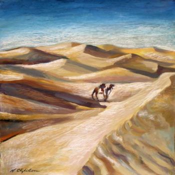 Peinture intitulée "Désert 1" par Nathalia Chipilova, Œuvre d'art originale, Huile