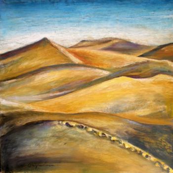 Painting titled "Désert 6" by Nathalia Chipilova, Original Artwork, Oil