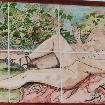 Peinture intitulée "Daphnis et Clhoé" par Ghyslaine De Sevlian, Œuvre d'art originale, Huile